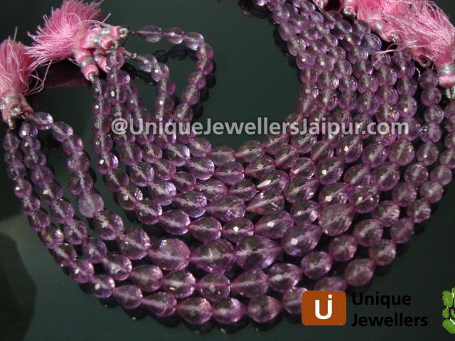 Pink Quartz Faceted Drop Beads